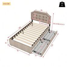 Bed Bases & Foundations - Beige+Brown + MDF - View 6