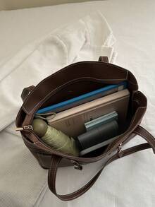 New Arrival Luxury Graphic Pattern Versatile Women Shoulder Tote Bag - Brown - View 9