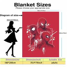 Marvel 漫威蜘蛛侠主题法兰绒毯，印有密集的蜘蛛侠图案和蛛网元素，视觉冲击力强，主色调为红色、蓝色和白色，温暖柔软，可用作沙发套、午睡毯、床上装饰毯等。 - 紅色 - 查看 15