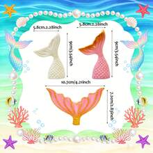 8pcs Purple Mermaid Cake Decorating Kit, Including Seashells, Mermaid Tails, Starfish Decor, Bringing Unparalleled Joy And The Most Beautiful Moments To Your Family And Friends. Bring Dreamy And Gorgeous Decor To Your Party. - Multicolor - View 19