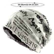 Unisex Outdoor Sports Knit Cap For Autumn And Winter, Featuring A Retro Design With Letters, Suitable For Both Men And Women - trắng - Xem 3