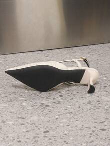 2026 Summer Apricot Pointed Toe Slingback High Heel Sandals, Elegant Romantic Slim Strap Slingback Pumps, Minimalist Commuting Sandals For Women - Apricot - View 4