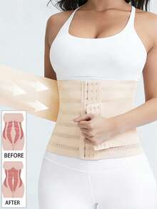 Thin Waist Trainer Belt, Strengthened Version, Women's Waist Cincher, Postpartum Cinched Waist Belt, Sports & Fitness Body Shaper - Apricot - View 2
