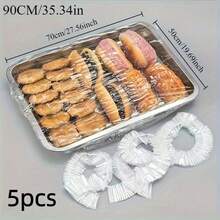 100 chiếc nắp đậy thực phẩm trong suốt dùng một lần cỡ lớn, nắp chống bụi thực phẩm, nắp bảo quản thực phẩm bằng nhựa PE co giãn, nắp đậy bát đĩa bánh mì trong suốt đàn hồi, nắp đậy bánh mì và tráng miệng chống bụi và ẩm, thích hợp cho trái cây, đồ ăn nhẹ và món tráng miệng. - Xem 19
