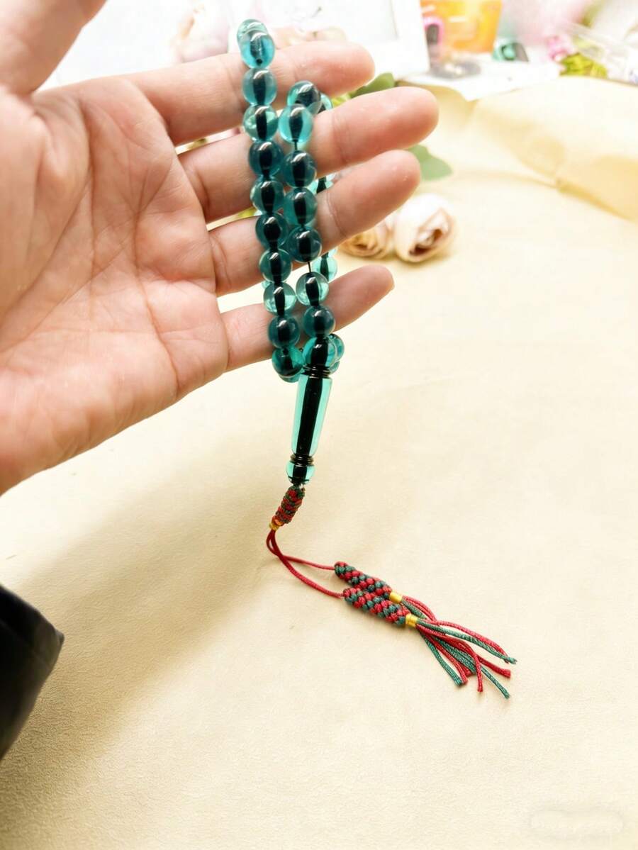 1串45颗10毫米斋月祈祷念珠，阿拉伯风格男女通用念珠手链，适合斋月、开斋节、宰牲节及其他各种节日佩戴 - 彩色 - 查看 1