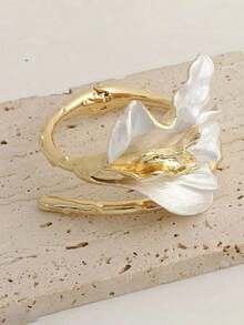 1 pieza Brazalete de flor de Cala de moda para mujer, uso versátil diario - Dorado - Ver 2