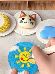 20件套木浆海绵绘画套装，3D圆形水溶性压缩木浆海绵，泡沫纹理纸，DIY手工玩具（10块木浆海绵，5个滴管，5支画笔） - 套裝 - 查看 10