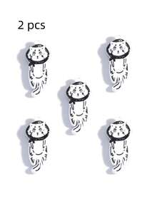 2pcs Double-Sided Zinc Alloy Painted 3D Cute Cat Pendant Charms, Bag Accessories - Cartoon Cat - View 17