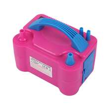 Bomba de globos eléctrica portátil con boquillas dobles para decoraciones de fiestas, CA 110V-120V, liviana y fácil de usar, diseño rosa y azul, incluye modos manual y automático para inflar globos rápidamente. - Rosa Fucsia - Ver 2