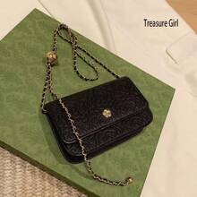 2026 New Fashionable Camellia Flower Small Square Bag, Versatile Chain Shoulder Crossbody Bag For Women - Black - View 1