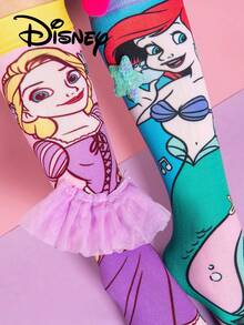 Cute 3D Disney Children's Mermaid Knee-High Stockings, A Fashionable Children's High Stocking Party, High-Quality Gifts, School Is Back In Session, Fun And Fashionable Disney Little Fans Disney Princess Calf Stockings - Multicolor - View 7