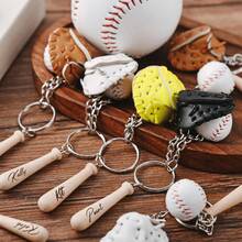 Juego de regalo de llavero de béisbol personalizado, llavero de bate y guante de béisbol (adecuado para hombres, adolescentes), regalos para entusiastas de los deportes, regalo ideal para él - Llavero de béisbol multicolor - Ver 5