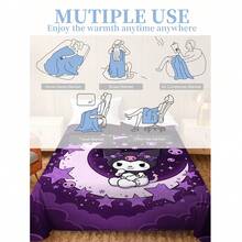 SANRIO 库洛米主题法兰绒毯,浅紫色底色,饰有蝴蝶结、骷髅头等标志性元素,可爱又个性十足,兼具装饰性和实用性,适合作为礼物或家居装饰,可用作披毯、空调毯、沙发毯,适用于沙发、卧室、露营、旅行等各种场合,实用且具有纪念意义。 - 紫色 - 查看 9