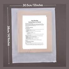 预裁翻盖斜挎包缝纫图纸 - 简易DIY缝纫图纸：拉链翻盖单肩包即用牛皮纸模板 - 中号邮差包（34x26厘米） - DIY毛绒/帆布钱包项目，制作您自己的毛绒冬季包或日常手提包缝纫模板及缝纫用品（仅图纸） - A - 查看 3