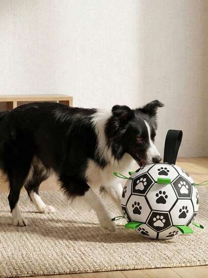 PETSIN 寵物狗玩具,編織帶足球互動室內外普通球玩具,適用於大型、中型、小型犬