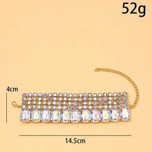 Shiny AB Black Crystal Geometric Square Bracelet, European And American Fashion Street Style Party Crystal Jewelry - Square - View 2