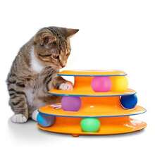 Tower Of Tracks Cat Toy 3-Level Track Tower With 6 Balls Interactive Cat Toy For Indoor Enrichment - như hình - Xem 7