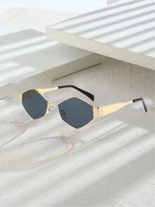 半副夏季时尚眼镜，采用Y2K几何椭圆复古金属镜框，男女通用，适合日常佩戴、海滩、度假、街头摄影 - 彩色 - 查看 13