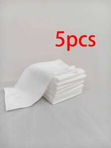 25*25cm Cotton Hotel/Kitchen Absorbent White (Thin) Washcloth, Motel Hand Towel, Multi-Purpose Facial Towel, 5pcs/10pcs Set - White - View 6