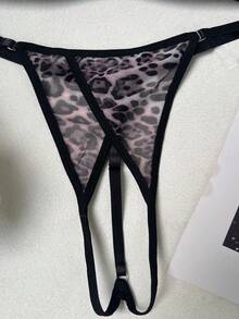 3 PiecesSexy Sheer Lace Bralette Set With Satin Straps, Naughty Girl Style - Black - View 8