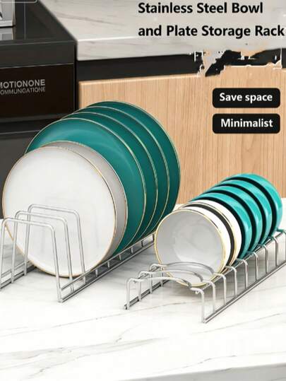 Stainless Steel Kitchen Dish Drainer - Integrated Cutlery Storage, Minimalist Design, Space-Saving Plate And Bowl Organiser, Convenient Household Kitchen Organiser, Essential For A Clean And Tidy Kitchen, Organises And Stores Kitchen Accessories, Suitable For Kitchen Worktops, Kitchen Worktop Drainer, Kitchen Drawer Organiser, Storage Rack For Bowls And Plates, Practical Kitchen Storage Solution, Exquisite Kitchenware!(Random Style, Color Difference, Random Packaging)