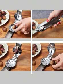 Stainless Steel Chestnut Peeler, Multifunctional Portable Chestnut Sheller, Chestnut Cracker, Nut Cracker With Smooth Handle Kitchen Tool - Multicolor - View 9