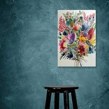 1pc Framed Floral Canvas Wall Art Poster - Watercolor Bouquet Painting With Red, Pink, Yellow, Blue, Green, Purple, Orange, - Ready-To-Hang Hanging Hooks For Living Room, Bedroom, Office, Classroom - Elegant Home Decor Gift For Housewarming, Wedding, Easter - Premium Canvas Print, Flower Wall Decor - 有框架 - 查看 8