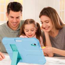 适用于苹果迷你6/迷你7的带笔槽硅胶平板电脑保护套 - 淺藍+藍 - 查看 8