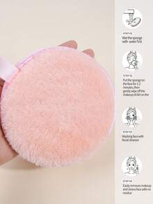 MAANGE 5pcs Soft Skin-Friendly Makeup Remover Sponges, Cleaning Tools, Portable Travel - Pink - View 9