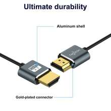 フレキシブル& スリムケーブル 0.5M2本入り 超薄型コード 高速4K@ 60Hz 18gbps 2160P/ 1080P - チェックする 4