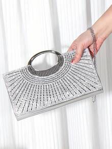Fashion Sparkling Crystal Rhinestone Clutch Purse, Luxury Shiny Rhinestone Evening Handbag For Prom, Party, Ball, Birthday Celebration, Bridal Clutch, Perfectly Matching With Bridal Party, Prom Bag For Party.Elegant Sparkling Evening Purse For Women, Crystal-Detailed Hand-Held Clutch With Radiant Shine, Versatile Formal Bag For Weddings, Proms And Black-Tie Events.Sparkling Evening Purse, Crystal Clutch Bag, Formal Handbag, Wedding Purse, Prom Clutch, Black-Tie Event Bag, Radiant Clutch, Elegant Night Bag, Versatile Clutch, Celebration Accessory, Women's Formal Bag, Party Purse, Shimmer Bag, Gala Clutch, Special Occasion Bag.Christmas,Christmas Gifts,Gifts For Women,Crossbody Bags For Women,Purses,Purses And Bags Women,Makeup Bag,Bags For Women,Shoulder Bag,Carteras Para Mujer,Christmas Bags,Carteras Para Mujer,Mom Gifts,Makeup Bag,Personalized Gifts,Teacher Gifts,Teacher Christmas Gifts,Totes Bags For Women,Purses And Bags Women,Purses And Bags.Auspicious New Year Gifts - 銀色 - 查看 11