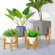 Soporte de madera para maceta, soporte de exhibición para bonsái, Base para maceta, interior y exterior, bandeja de decoración para el hogar, suministros de jardín - 12,3 cm x 9 cm - Ver 3
