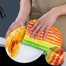 5-Piece/10 Pack Soft Rainbow Ultra-Fine Fiber Cleaning Cloth, Absorbent And Non Greasy Kitchen Dishwashing Cloth, No Shedding, Suitable For Household Cleaning, Suitable For Kitchens, Bathrooms, And Cars - Rainbow Edging - View 9