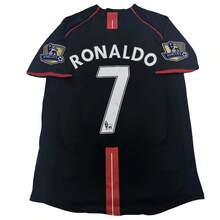 Away Short Sleeve Soccer Jersey, Ronaldo#7  Retro Football Shirt, Vintage Streetwear Sports Top, Perfect Gift For Soccer Fans - 預設 - 查看 1