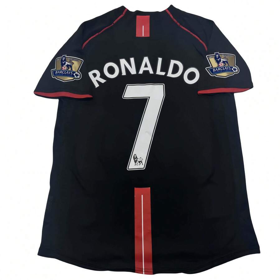 Away Short Sleeve Soccer Jersey, Ronaldo#7  Retro Football Shirt, Vintage Streetwear Sports Top, Perfect Gift For Soccer Fans - 預設 - 查看 1