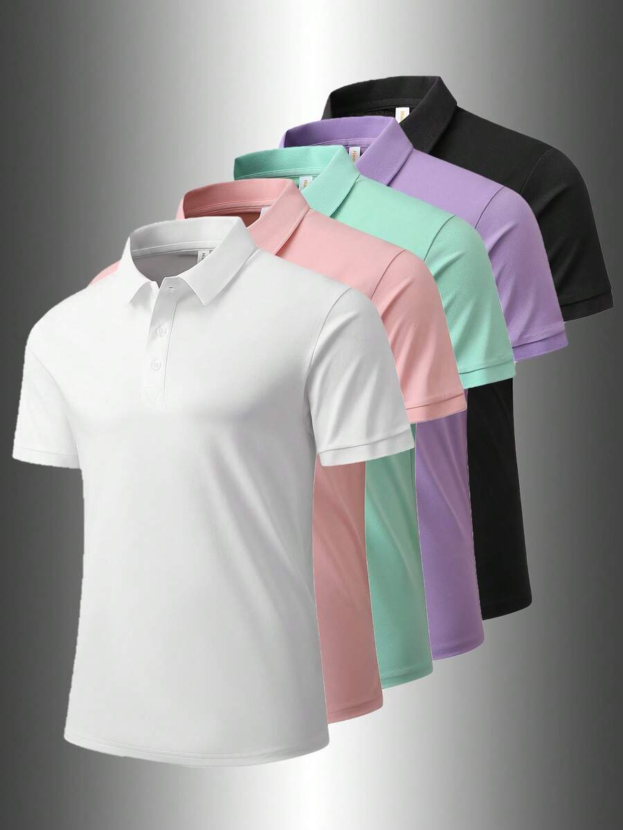 女士柔软透气四向弹力短袖 Polo 衫，适合跑步、健身、高尔夫、网球等运动，夏季白色 - 白色 - 查看 1