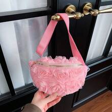 1 件装时尚花卉 3D 拉链斜挎胸包，休闲背包，适合所有季节日常使用 - A - 查看 10