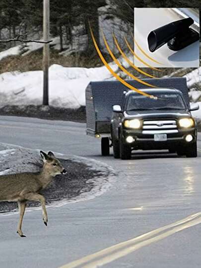 2PCS Natural Ultrasonic Deer Repeller, Safer For High-Speed Driving In The Wild. Uses Animal Deterrents With ABS Electroplating. Also Available As Car Accessories, Automotive Parts, Car Supplies, Road Accessories, And Off-Road Picnic Gear