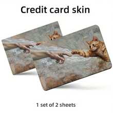2pcs Colorful Credit Card Skin Stickers, Waterproof Scratch-Resistant Personalized Decorative Protective Stickers, Suitable For Credit/Debit/Transit Cards - C-multicolor - View 3