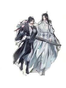 《魔道祖师》魏无羡&蓝忘机亚克力桌面立牌，高品质动漫收藏品，粉丝佳礼，万圣节礼物 - 彩色 - 查看 4