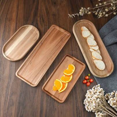 Khay gỗ kiểu đồng quê - Khay đựng nến trang trí nhà cửa, khay gỗ nhỏ, khay tròn bằng gỗ để bàn cà phê, khay trang trí, vật trang trí trung tâm cho bàn ăn.