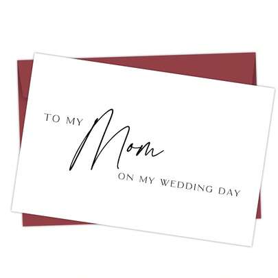 1张婚礼当天致妈妈的贺卡（含信封），致妈妈的贺卡，致母亲的贺卡，婚礼贺卡，感谢妈妈的贺卡 - 在您特别的日子里，向您的母亲表达真挚的祝福