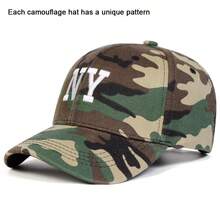 1 pièce Casquette de baseball pour hommes avec broderie lettre NY et imprimé camouflage, chapeau de sport outdoor, protection solaire réglable, chapeau décontracté adapté pour les sorties de printemps, d'automne, les voyages, la plage, les fêtes, l'été, les vacances - multicolore - Voir 4