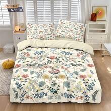 3pcs Bohemian Style Floral Digital Print Duvet Cover Set, Including 1 Duvet Cover And 2 Pillow Shams, No Filling, Soft And Comfortable Bedding, Polyester, Suitable For Indoor Decoration, Home Goods, All Seasons, Suitable As Gift For Boys, Girls, Teenagers - 3105+SJT+Y - View 4