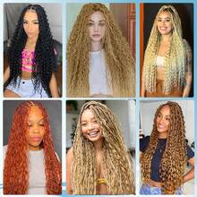 Braiding Hair Pre Stretched Brown Boho Braiding Hair 6Packs/Lot 26 Inch Curly Deep Wave Hair Ez Extensions Braid Hairs - Multicolor - View 10