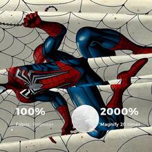 This Is A Marvel Spider-Man Themed Flannel Blanket, With Multiple Spider-Man Images And Web Elements Densely Arranged, Creating A Strong Visual Impact. The Main Color Scheme Is Red, Blue, And White, With Features Of Warmth And Softness. It Can Be Used As A Sofa Throw, Nap Blanket, Or Bedding Decoration. - Beige - View 11