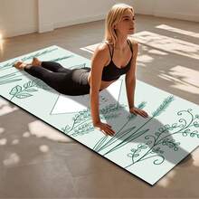 1 片 71*22 英寸瑜伽垫，多种花卉图案可选 - 防滑耐磨加宽加厚健身垫，家用/专业初学者瑜伽训练垫 - 彩色 - 查看 1