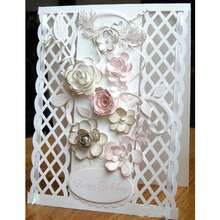 Creative Fan-Shaped Grid Metal Cutting Dies DIY Wedding Invitation Card Deco - C01 - View 2