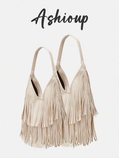 Women's Retro Suede Fringe Shoulder Bag, Vintage Mara Leather Crossbody Handbag