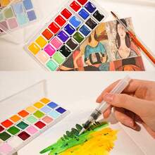 Solid Watercolor Paint Set - Portable & Lightweight, High Concentration Pigment, Starry Sky Tones - Suitable For Artists, Perfect Holiday Gift - 24 Colors Set - View 7
